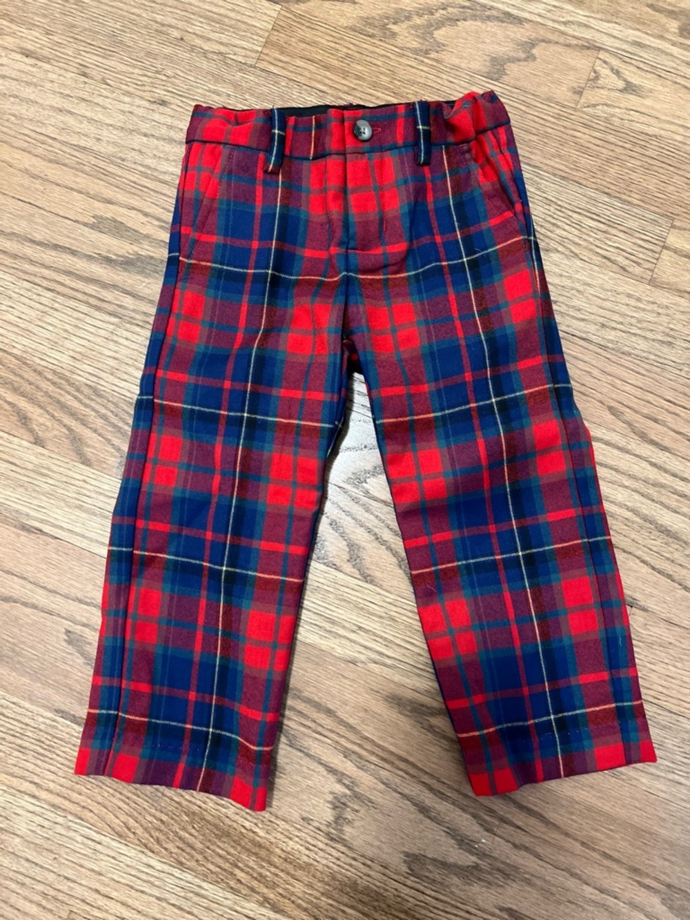 Janie and Jack Red and Navy Tartan Dress Pants